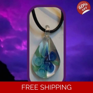 Glass Tear Drop Necklace #3